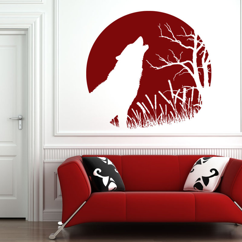 Style and Apply Howling Wolf Wall Decal Wayfair